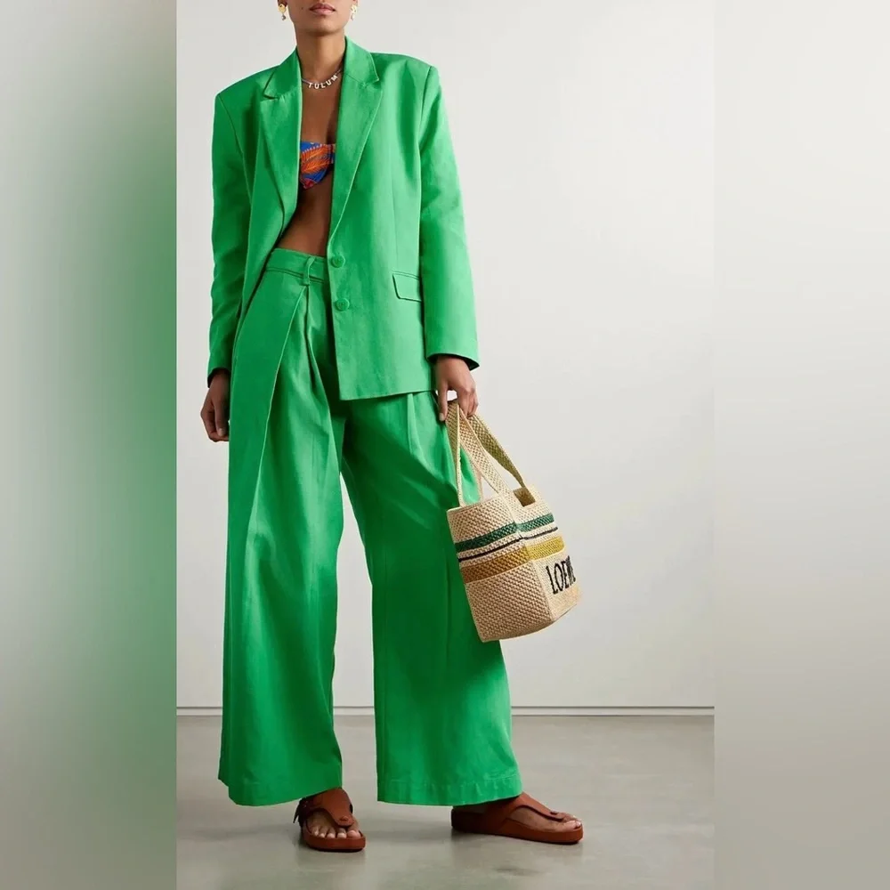 Farm Rio Green Wide-Leg Trousers NWTs sz S - Picture 4 of 11